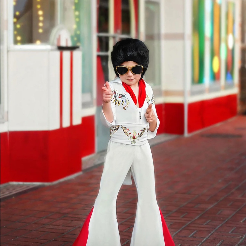 Deluxe White and Red Kids Costume with Gold Accents